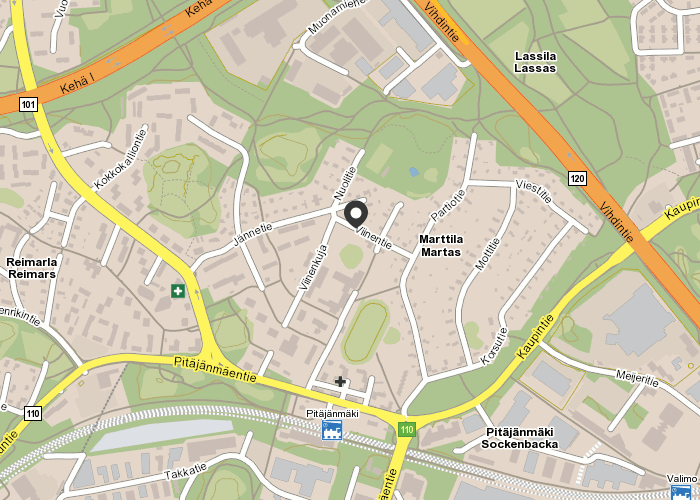 Pitäjänmäen VPK kartalla